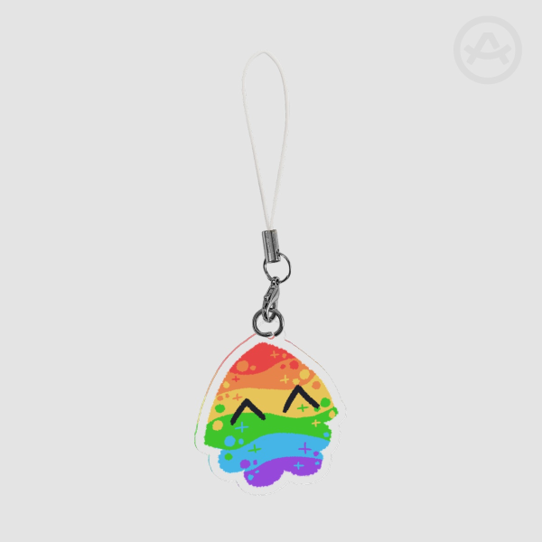 Rainbow Squid Phone Charm