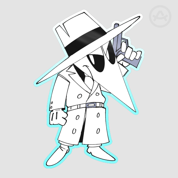 White Spy Sticker