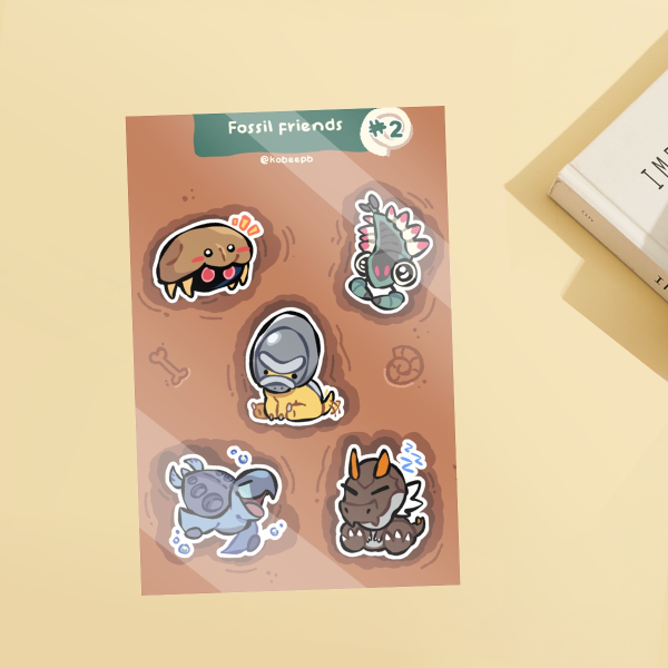 Fossil Pokémon sticker sheet - Fossil Friends #2