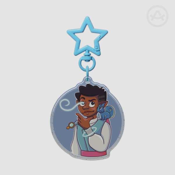 Gus Glitter Epoxy Keychain