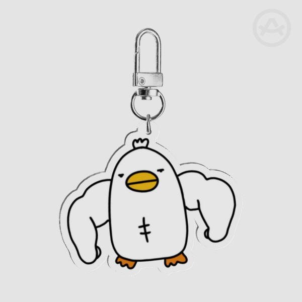 Big Muscles Duck Keychain