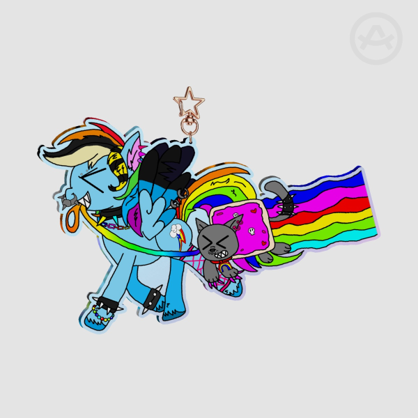 Rainbow Dash takes her pet Nyan Cat for a walk !!!