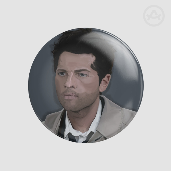 Castiel glossy button