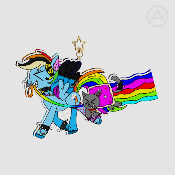 Scenecore Rainbow Glitter Acrylic Keychains