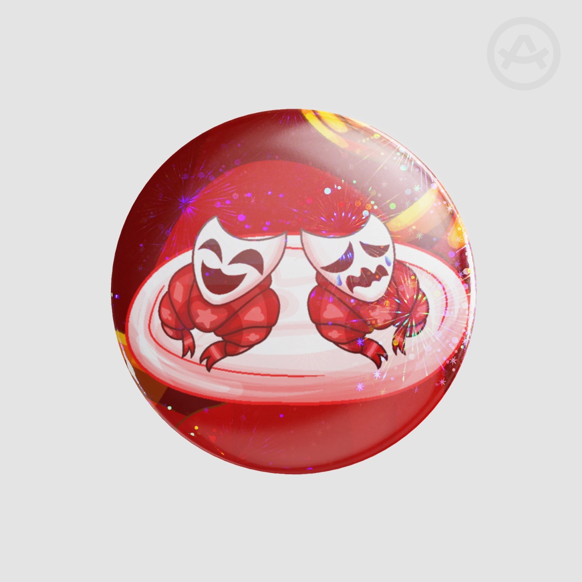 Croissant Gangle Round Pins [Holo Fireworks]