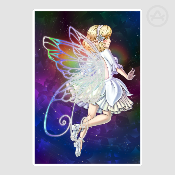 Rainbow wings Hot Foil Stamping Die Cut Stickers