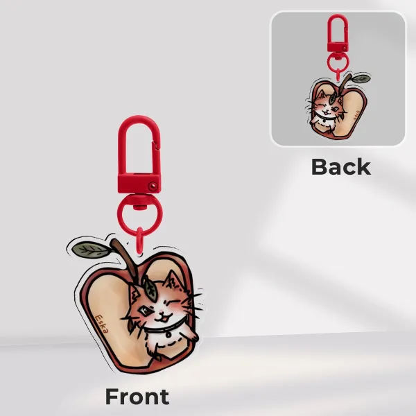 Original Small Kitty Apple Keychain