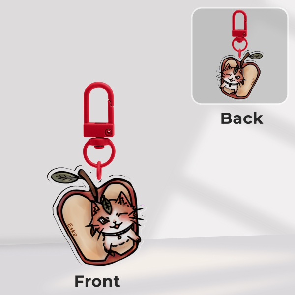 Original Small Kitty Apple Keychain