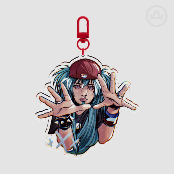 Fredsune Miku Glitter Acrylic Keychain