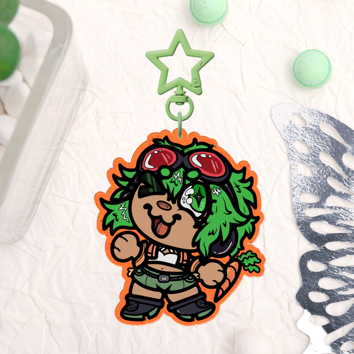 Gumi Little Dude Glitter Acrylic Keychain