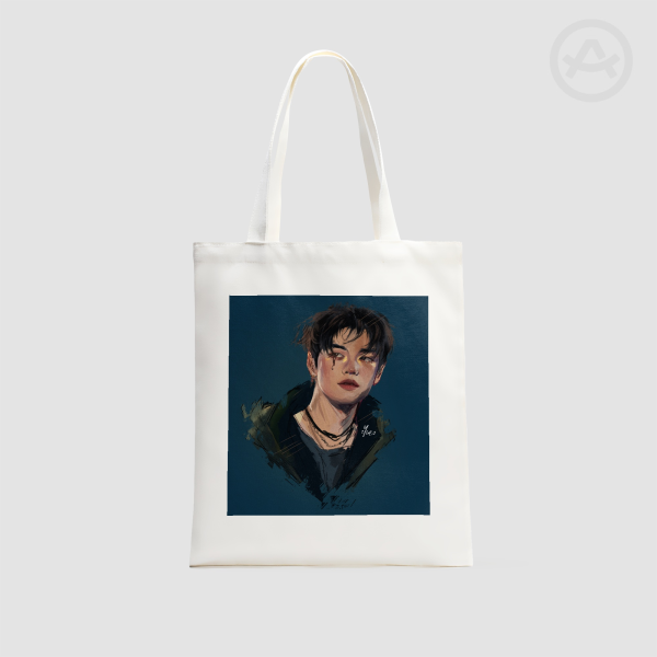Seungmin Vertical Part-print Canvas Tote Bags - 13.7″x15.7″(35x40cm)