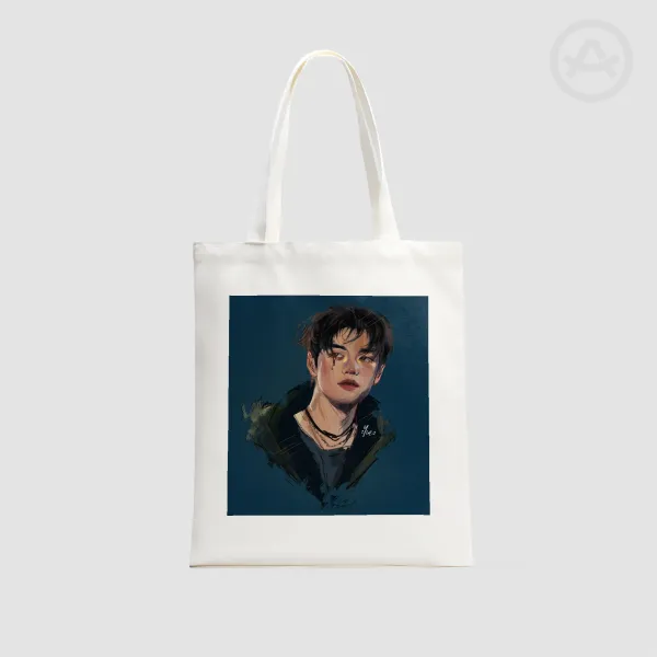 Seungmin Vertical Part-print Canvas Tote Bags - 13.7″x15.7″(35x40cm)