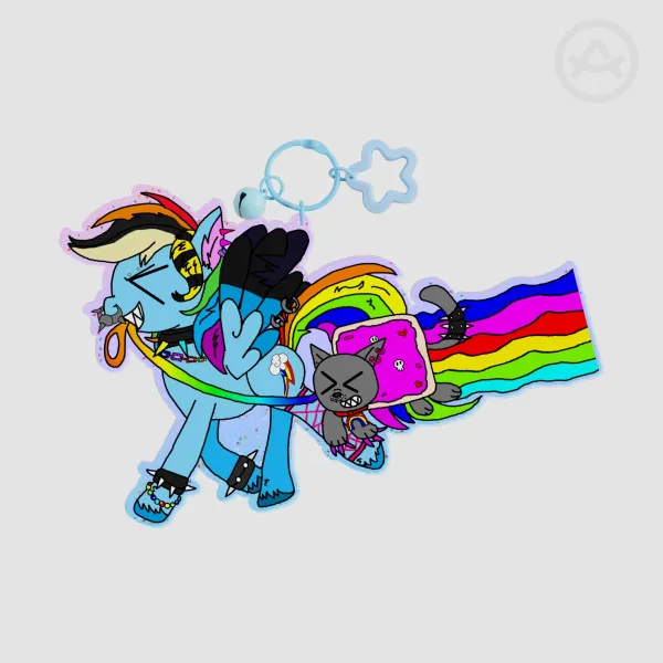 Rainbow scenecore dash Colored Edge Acrylic Keychains