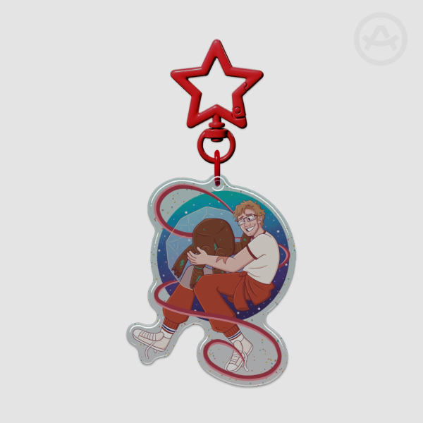 Project Hail Mary Hugs Glitter Epoxy Keychain