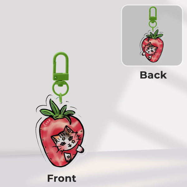 Original Small Kitty Strawberry Keychain