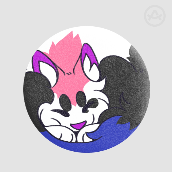 Genderfluid Kitty Plush Badge (Purride)