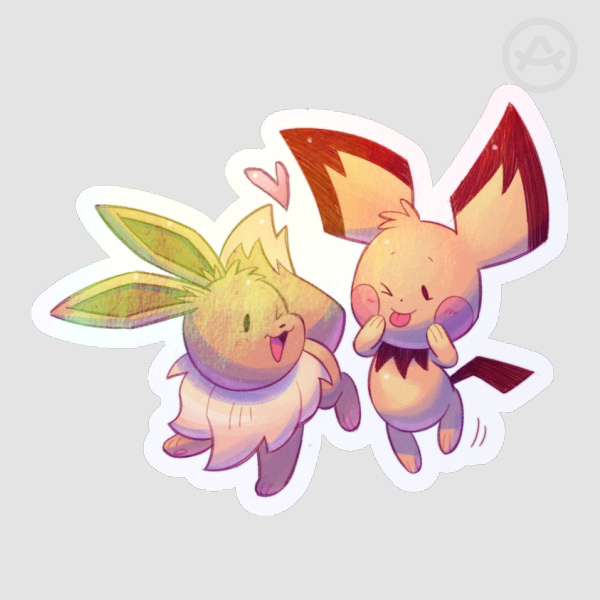 Eevee and Pichu sticker - Pokémon
