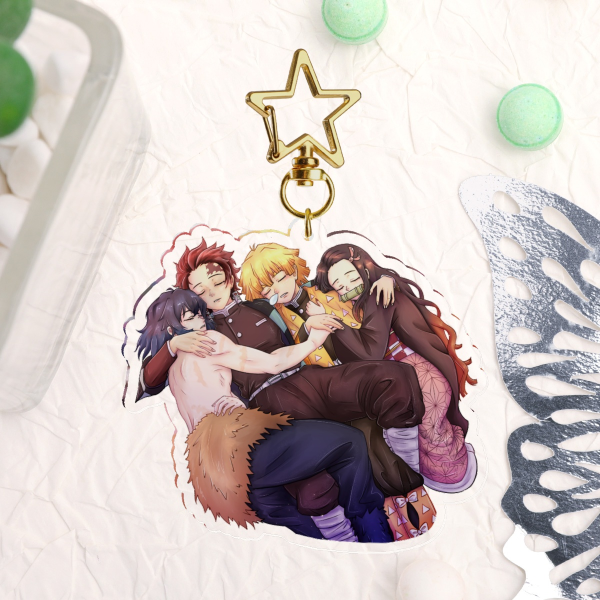 Sleepy Kamaboko Squad Clear Acrylic Keychains