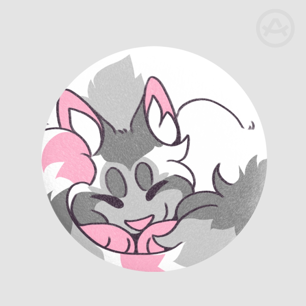 Demigirl Kitty Plush Badge (Purride)
