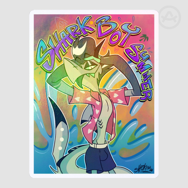 Helluva Boss Chaz Shark Boy Summer - Die Cut Sticker