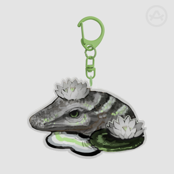 Agender Lizard Lily Keychain