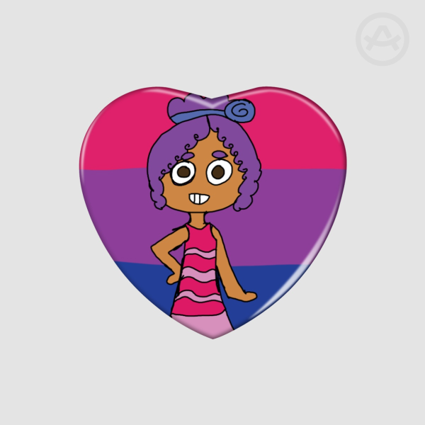 Bisexual Heart Shape Holographic Badge : Zooli