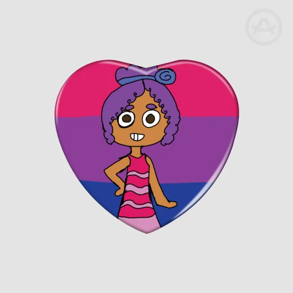 Bisexual Heart Shape Holographic Badge : Zooli