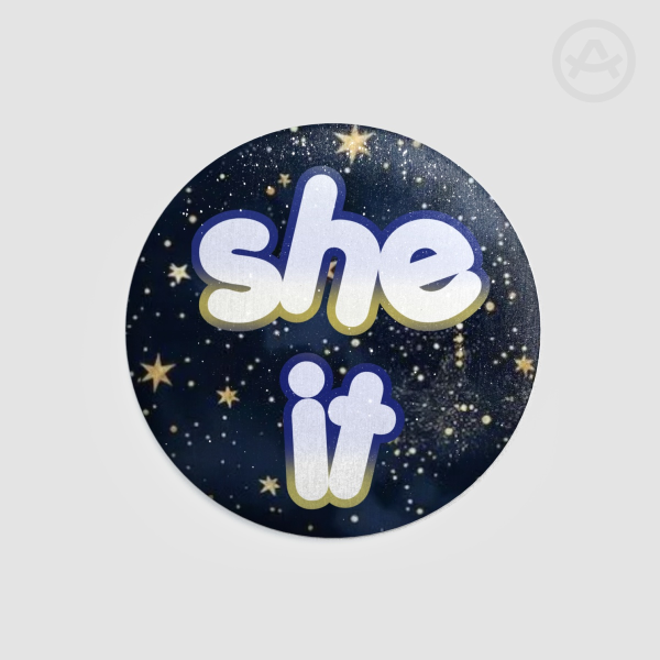 she/it starry night Button Pins