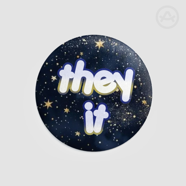 they/it starry night Button Pins