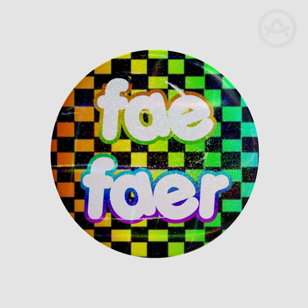 fae/faer rainbow scene Button Pins