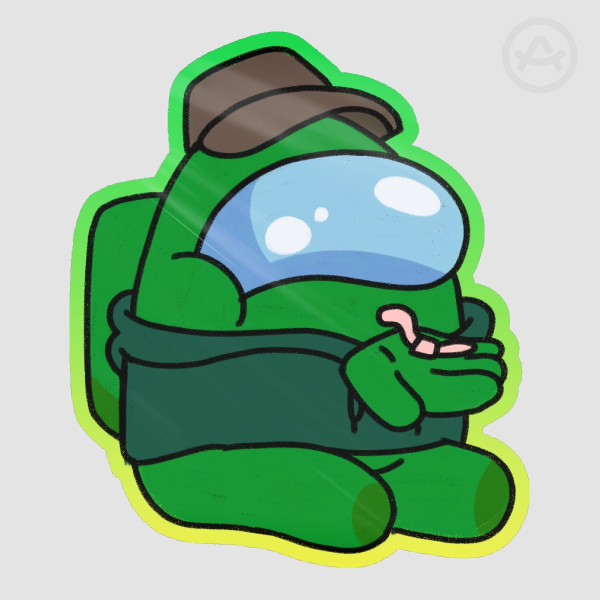 Green Among us sticker (tv show)