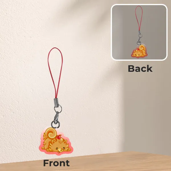 Kawaii Acrylic Phone Charms, Anime Animal Companions, Fire Dog Puppy, Gamer Gift, monster starters, Y2K videogames