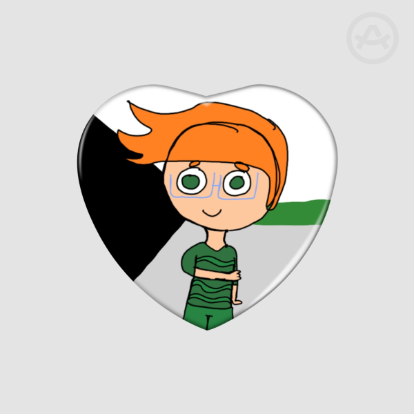 Demi-Romantic Heart Shape Holographic Badge : Nonny