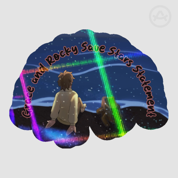 Project Hail Mary | Grace and Rocky save stars, statement Vinyl Sticker