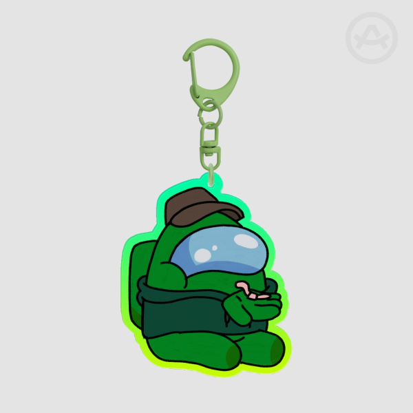 Green acrylic keychain (Among us tv show)