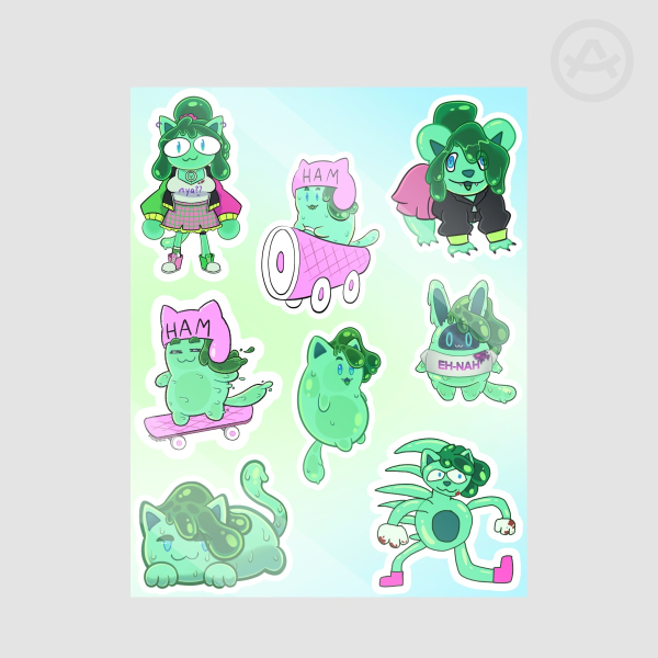 SlimeyJade sticker sheet