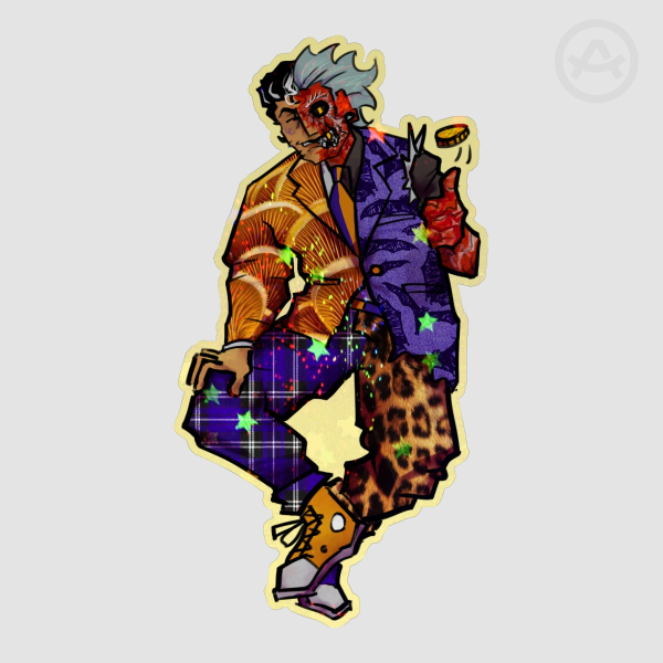 Two-face sticker