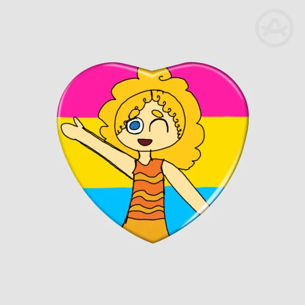 Pansexual Heart Shape Holographic Badge : Deema