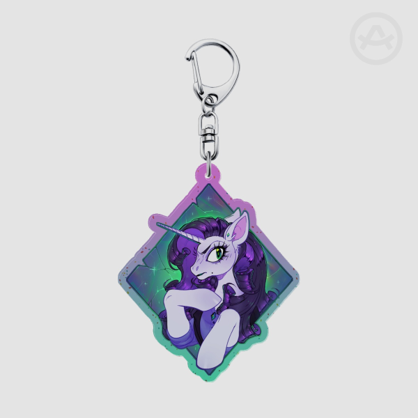 Evil Rarity AU Colored Edge Acrylic Keychains