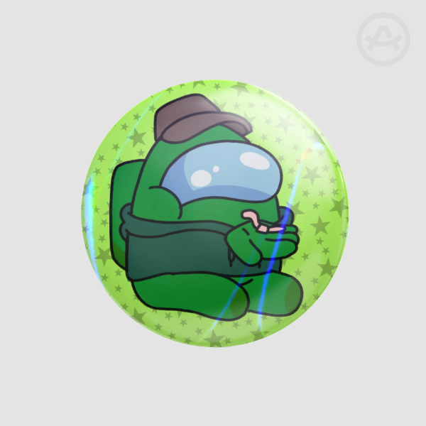 Among us, Green holographic badge