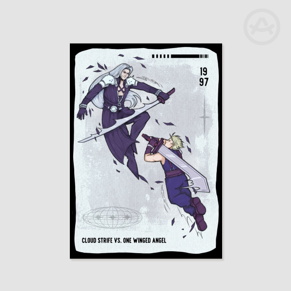 Cloud Strife vs Sephiroth A4 Poster