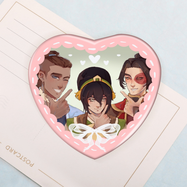 Zuko & Toph & Sokka Heart Badge