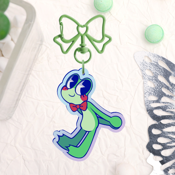 Chibi Ribbit (Rainbow Acrylic Keychains)