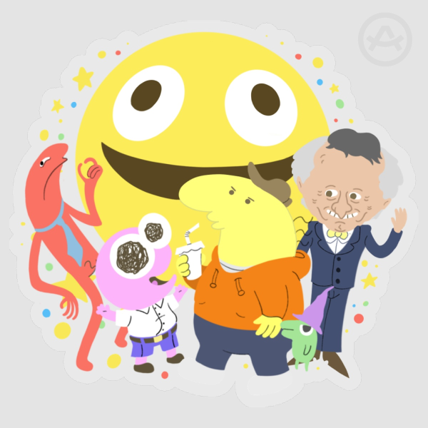Smiling Friends Clear PET Vinyl Die Cut Stickers