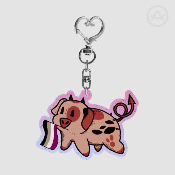 Asexual pride Fat Nuggets glitter keychain!