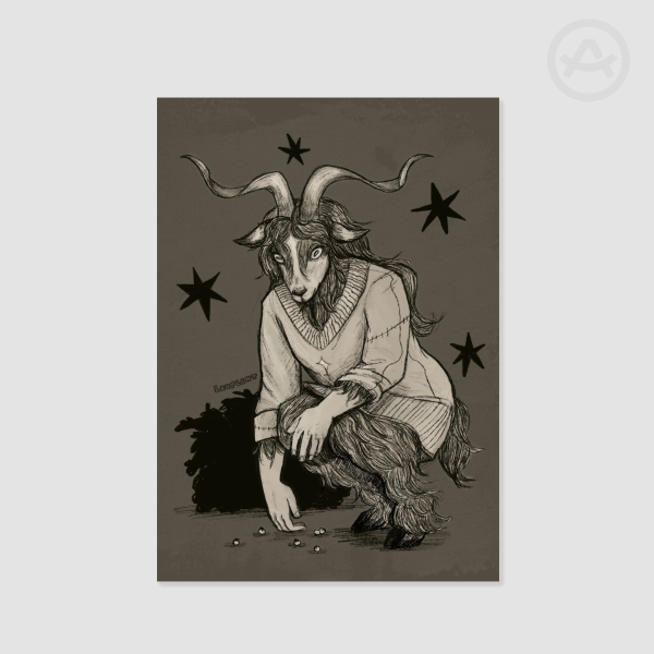 Goat Woman A5 Print