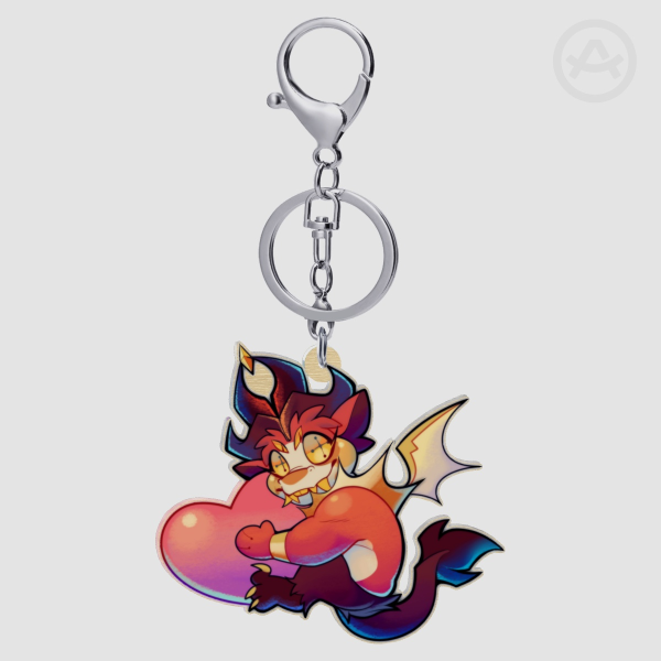 Heart Dom Mortyr Wood Keychain