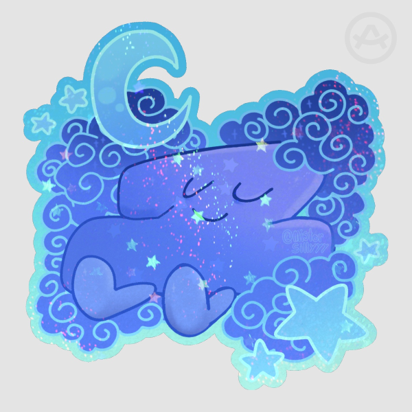 One TPOT sleeping Colored Edge Die Cut Sticker