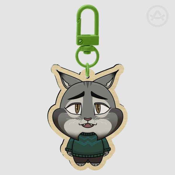 Pawbert Wood Keychain