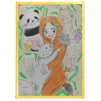 Animal Art Boards with Gold-edged - 5.8" x8.3"(148x210mm)